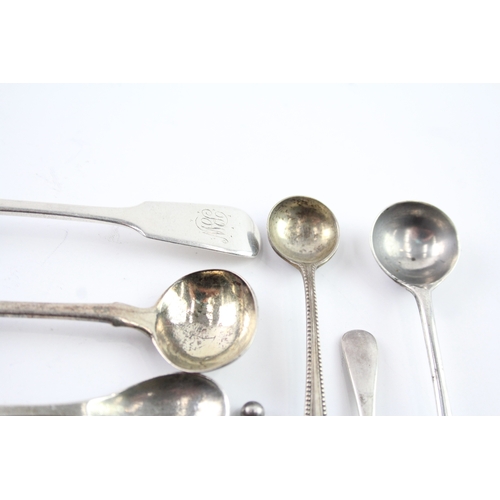 316 - 14 x Antique / Vintage .925 Sterling Silver Condiment Spoons Inc Georgian (87g)