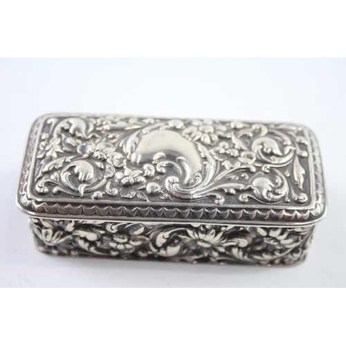 318 - Antique Edwardian 1903 Birmingham Sterling Silver Snuff / Trinket Box (47g)