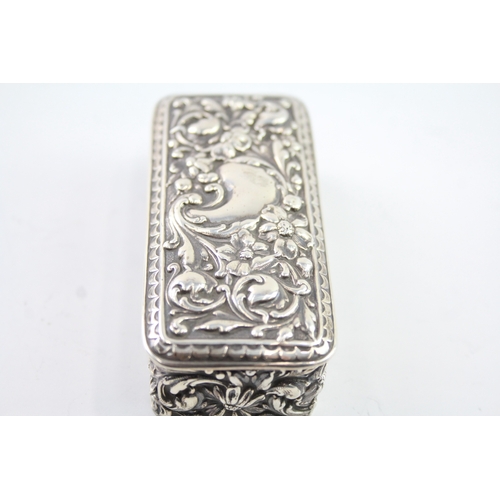 318 - Antique Edwardian 1903 Birmingham Sterling Silver Snuff / Trinket Box (47g)