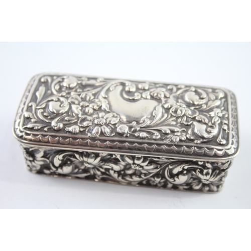 318 - Antique Edwardian 1903 Birmingham Sterling Silver Snuff / Trinket Box (47g)