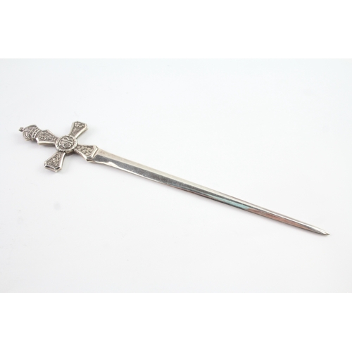 320 - Vintage 1952 Sheffield Sterling Silver Royal Sword Form Letter Opener (58g)