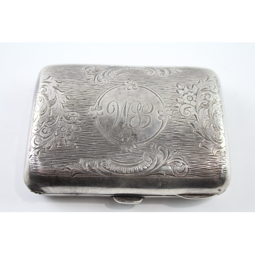 324 - Antique Edwardian 1905 Birmingham Sterling Silver Cigarette Case (77g)