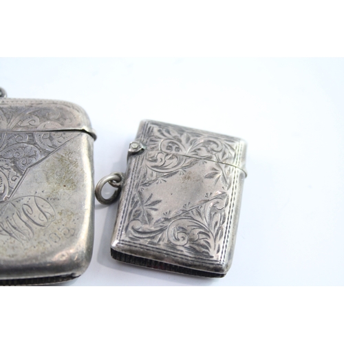 326 - 4 x Antique / Vintage Hallmarked .925 Sterling Silver Vesta / Match Cases (83g)