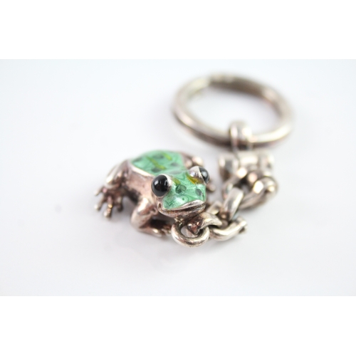 332 - TIFFANY & CO. Hallmarked .925 Sterling Silver Novelty Frog Enamelled Keyring 37g