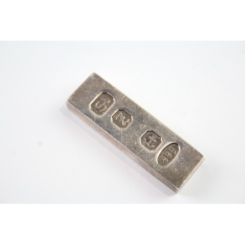 335 - .999 Fine Silver Hallmarked 2000 Birmingham Ingot / Bar (31g)