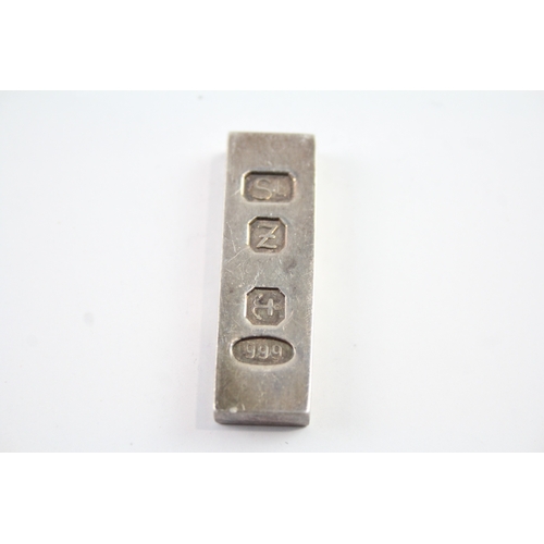 335 - .999 Fine Silver Hallmarked 2000 Birmingham Ingot / Bar (31g)