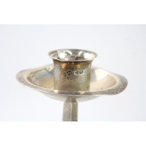 340 - ARTS & CRAFTS 1911 Sheffield Sterling Silver Stud Detail Candlestick Pair (750g)