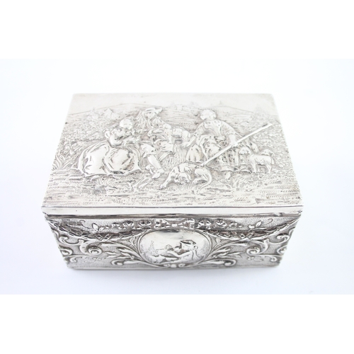 351 - Antique Edwardian 1908 Chester Import Sterling Silver Figural Box (345g)