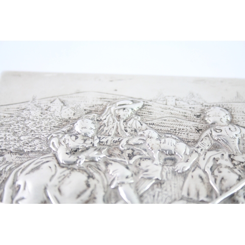 351 - Antique Edwardian 1908 Chester Import Sterling Silver Figural Box (345g)