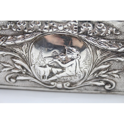 351 - Antique Edwardian 1908 Chester Import Sterling Silver Figural Box (345g)