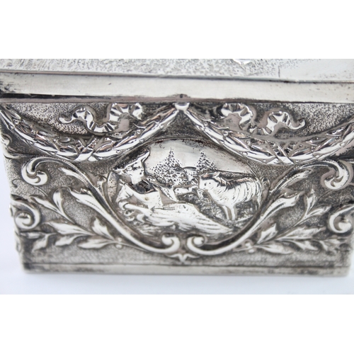 351 - Antique Edwardian 1908 Chester Import Sterling Silver Figural Box (345g)