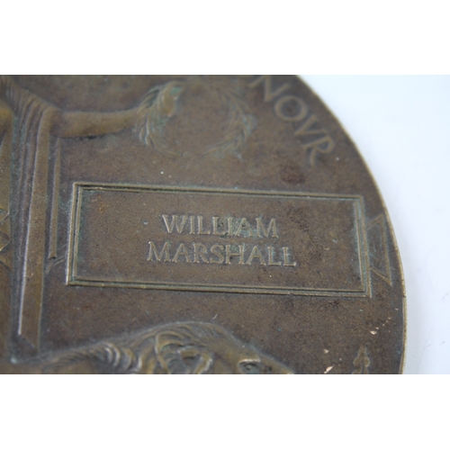 388 - WW1 Death Plaque Named William Marshall