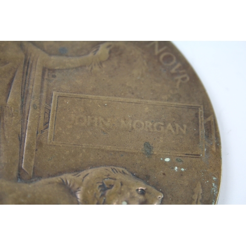 392 - WW1 Death Plaque Named John Morgan