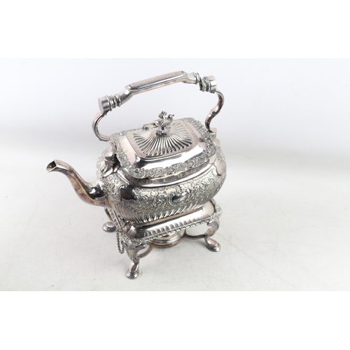 409 - Victorian Teapot w/ Stand And Burner Riddles Belfast H: 28.5cm 1489g