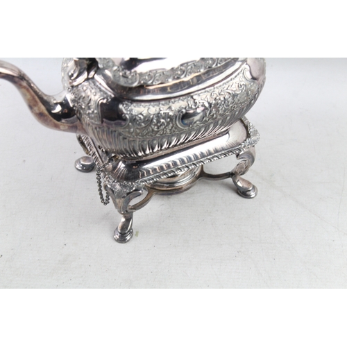 409 - Victorian Teapot w/ Stand And Burner Riddles Belfast H: 28.5cm 1489g