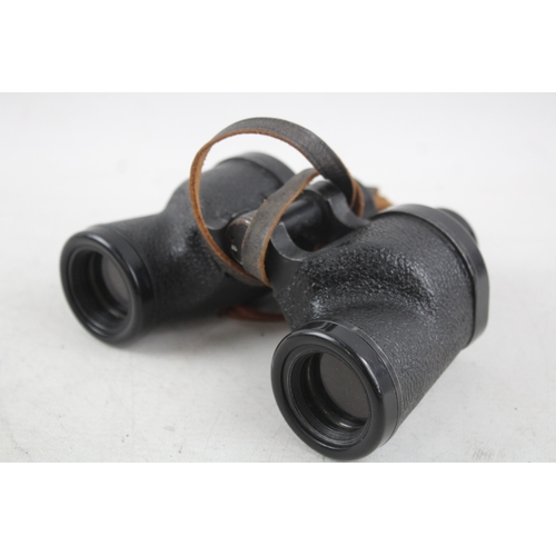 432 - Vintage M13 6x30 Nash-Kelvinator 1944 H.M.R. Military Binoculars Working w/ Case