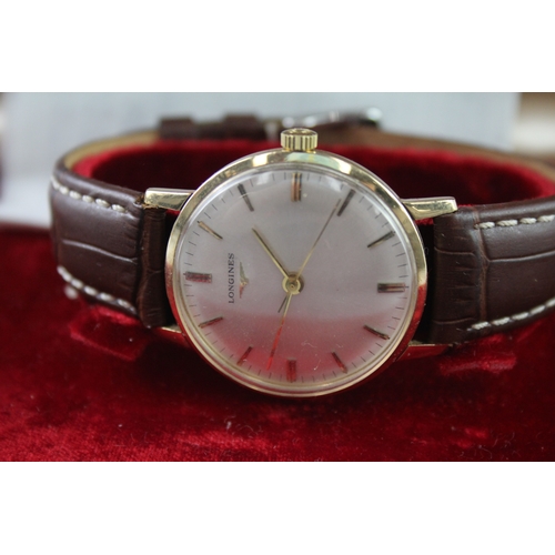 463 - Vintage Longines 9ct Gold Dress Watch Hand Wind Working