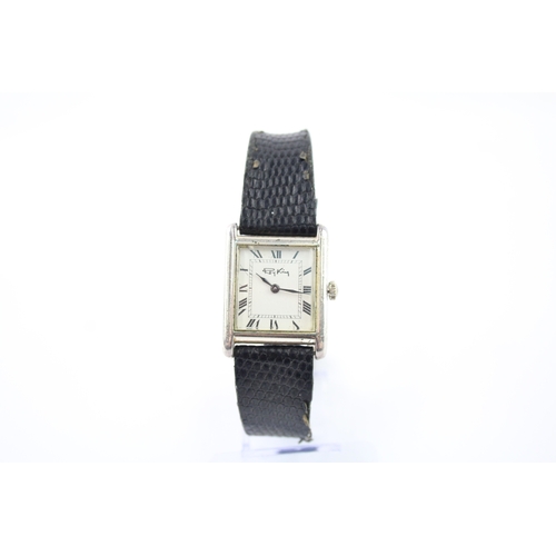 466 - Vintage Roy King .925 Silver Square Dial Dress Watch Hand Wind Working