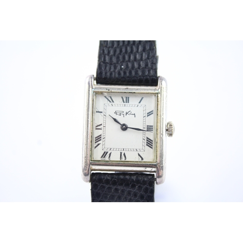 466 - Vintage Roy King .925 Silver Square Dial Dress Watch Hand Wind Working