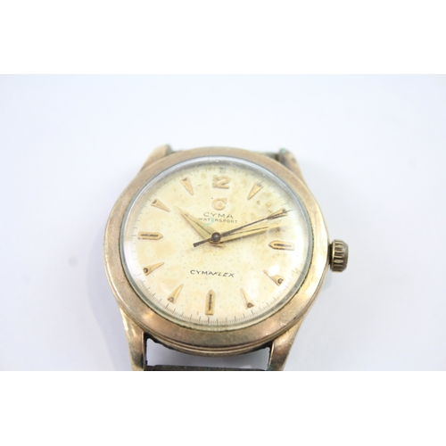 469 - Vintage Cyma 'Cymaflex' Gold Plate Watch Hand Wind WATCH RUNS