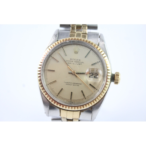 470 - Vintage Rolex Oyster Perpetual Steel And Gold Date Watch Automatic WATCH RUNS