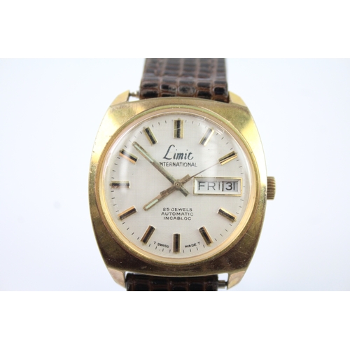 472 - Vintage Limit International Gold Tone Watch Automatic WATCH RUNS