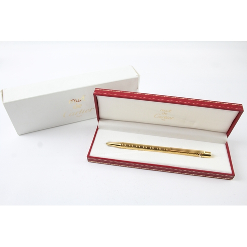 482 - Must De Cartier Gold Plated Ballpoint Pen / Biro WRITING In Original Box 795612