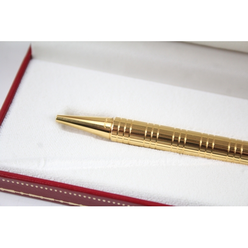 482 - Must De Cartier Gold Plated Ballpoint Pen / Biro WRITING In Original Box 795612