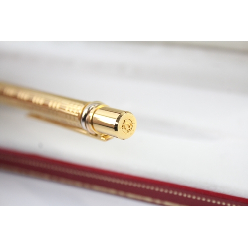 482 - Must De Cartier Gold Plated Ballpoint Pen / Biro WRITING In Original Box 795612