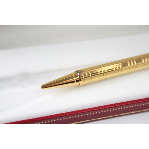 482 - Must De Cartier Gold Plated Ballpoint Pen / Biro WRITING In Original Box 795612