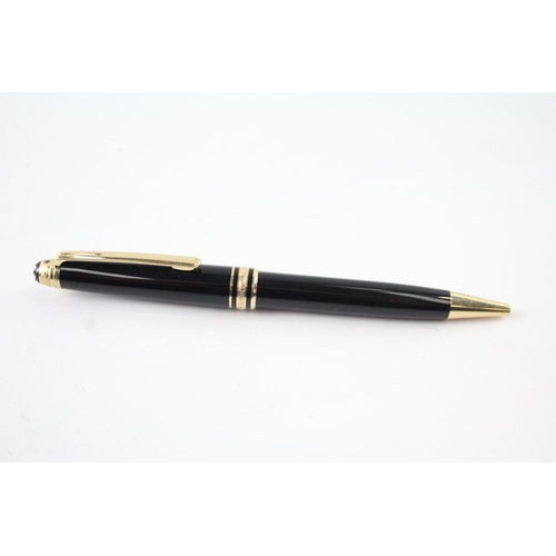 488 - Montblanc Meisterstuck Black Ballpoint Pen / Biro WRITING Gold Plate Detail