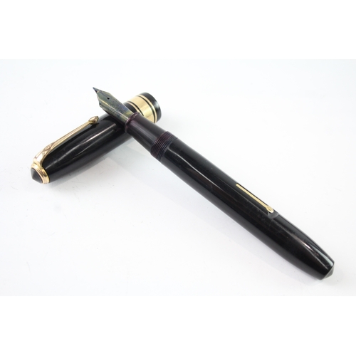 490 - Vintage Conway Stewart 100 Black Fountain Pen w/ 14ct Gold Nib WRITING