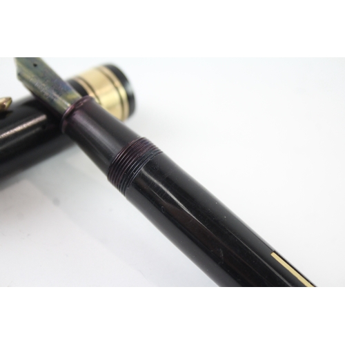 490 - Vintage Conway Stewart 100 Black Fountain Pen w/ 14ct Gold Nib WRITING