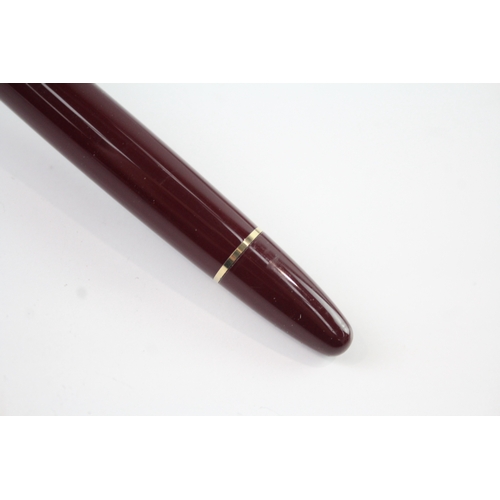 491 - Vintage Montblanc Meisterstuck Burgundy Fountain Pen w/ 14ct White Gold Nib