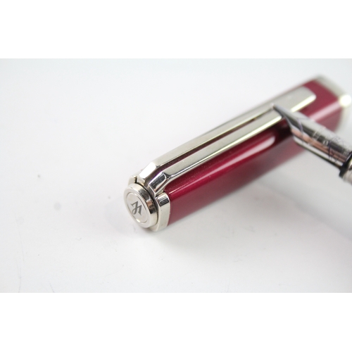 496 - Waterman Exception Slim Raspberry Lacquer Fountain Pen w/ 18ct White Gold Nib