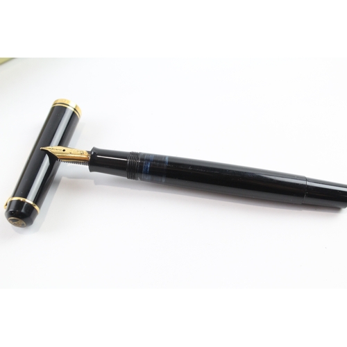 499 - Pelikan M200 Black Cased Fountain Pen w/ M Gold Plate Nib WRITING Boxed