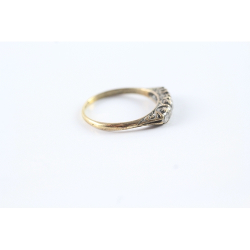 53 - 18ct gold diamond boat ring (2.4g) Size P