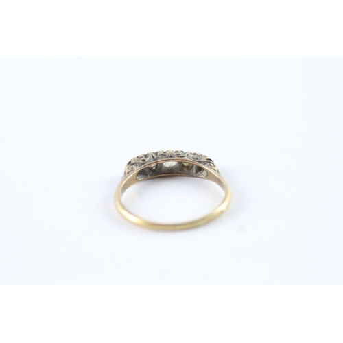 53 - 18ct gold diamond boat ring (2.4g) Size P