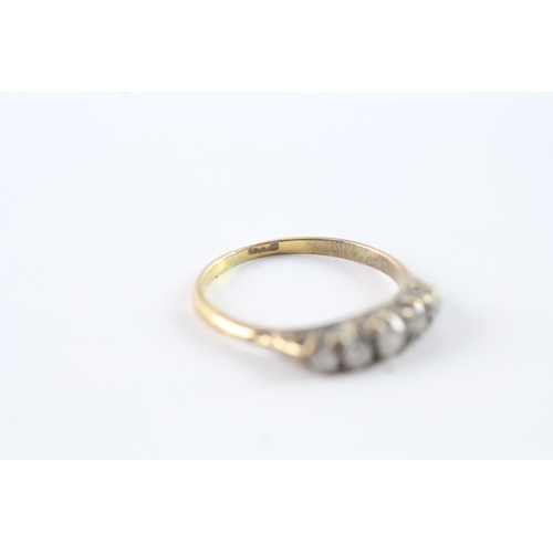 53 - 18ct gold diamond boat ring (2.4g) Size P