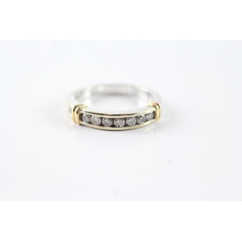 77 - 18ct gold diamond half eternity ring (3.7g) Size L