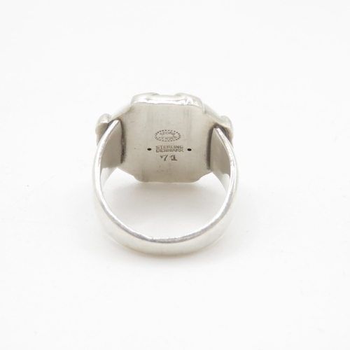 303 - Silver floral ring by Georg Jenson (6g) Size K