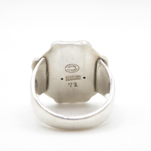 303 - Silver floral ring by Georg Jenson (6g) Size K