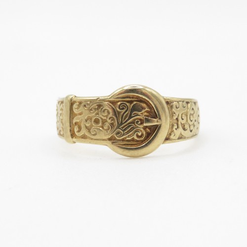 1 - 9ct Gold Buckle Ring (2g) Size N