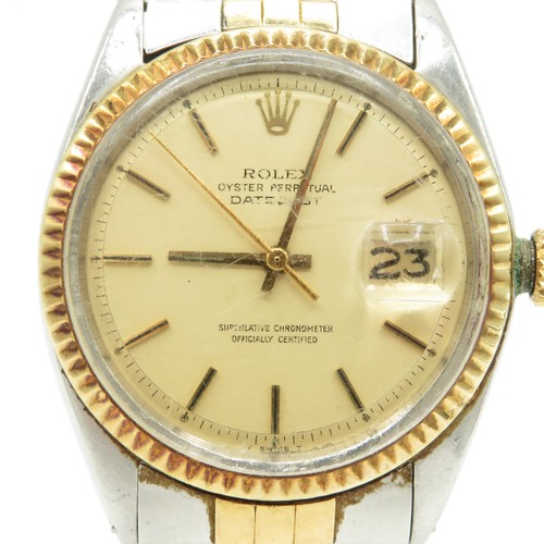 470 - Vintage Rolex Oyster Perpetual Steel And Gold Date Watch Automatic WATCH RUNS