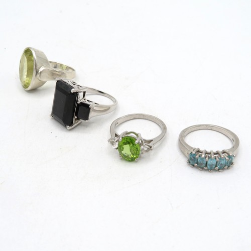 259 - Collection of Sterling Silver TGGC Gemstone Rings inc. Topaz, Peridot x 4 22g