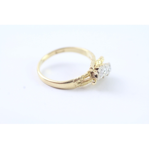 165 - 18ct gold diamond trilogy ring (3.8g) Size N