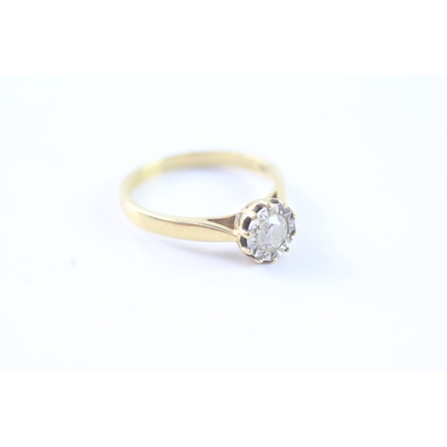 166 - 18ct gold solitaire diamond ring (3.1g) Size N