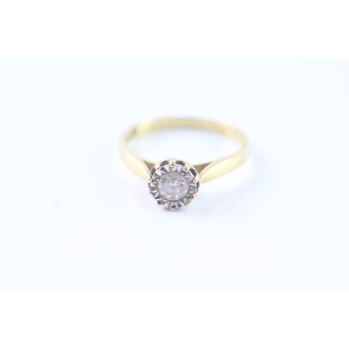 166 - 18ct gold solitaire diamond ring (3.1g) Size N