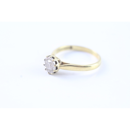 166 - 18ct gold solitaire diamond ring (3.1g) Size N