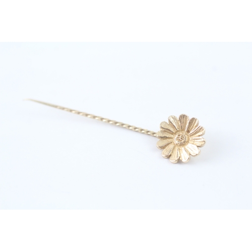 169 - 9ct gold vintage sunflower stickpin (1.6g)